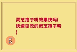 灵芝孢子粉效果快吗(快速见效的灵芝孢子粉)