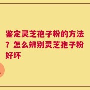 鉴定灵芝孢子粉的方法？怎么辨别灵芝孢子粉好坏
