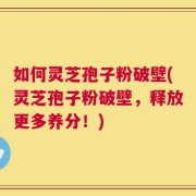 如何灵芝孢子粉破壁(灵芝孢子粉破壁，释放更多养分！)