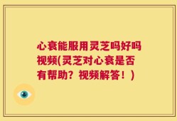 心衰能服用灵芝吗好吗视频(灵芝对心衰是否有帮助？视频解答！)