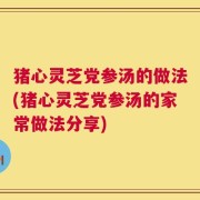 猪心灵芝党参汤的做法(猪心灵芝党参汤的家常做法分享)