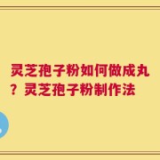 灵芝孢子粉如何做成丸？灵芝孢子粉制作法