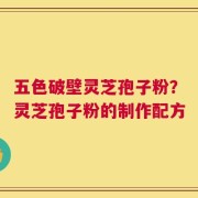 五色破壁灵芝孢子粉？灵芝孢子粉的制作配方