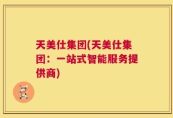 天美仕集团(天美仕集团：一站式智能服务提供商)