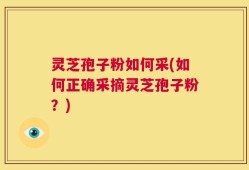 灵芝孢子粉如何采(如何正确采摘灵芝孢子粉？)