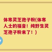 体寒灵芝孢子粉(体寒人士的福音！纯野生灵芝孢子粉来了！)