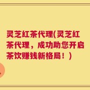 灵芝红茶代理(灵芝红茶代理，成功助您开启茶饮赚钱新格局！)