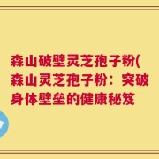 森山破壁灵芝孢子粉(森山灵芝孢子粉：突破身体壁垒的健康秘笈