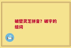 破壁灵芝拼音？破字的组词