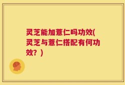 灵芝能加薏仁吗功效(灵芝与薏仁搭配有何功效？)
