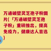 万通破壁灵芝孢子粉图片(「万通破壁灵芝孢子粉」重磅推出，提高免疫力，健康达人首选)