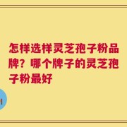 怎样选样灵芝孢子粉品牌？哪个牌子的灵芝孢子粉最好