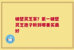 破壁灵芝茶？紫一破壁灵芝孢子粉到哪里买最好