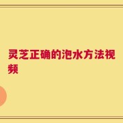 灵芝正确的泡水方法视频