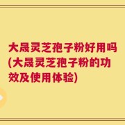大晟灵芝孢子粉好用吗(大晟灵芝孢子粉的功效及使用体验)