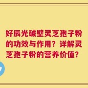 好辰光破壁灵芝孢子粉的功效与作用？详解灵芝孢子粉的营养价值？