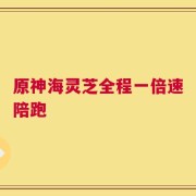 原神海灵芝全程一倍速陪跑