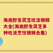 海南野生灵芝吃法视频大全(海南野生灵芝多种吃法烹饪视频合集)