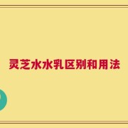 灵芝水水乳区别和用法