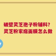 破壁灵芝孢子粉辅料？灵芝粉家庭面膜怎么做