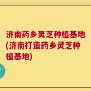 济南药乡灵芝种植基地(济南打造药乡灵芝种植基地)