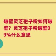破壁灵芝孢子粉如何破壁？灵芝孢子粉破壁99%什么意思