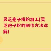 灵芝孢子粉的加工(灵芝孢子粉的制作方法详解)