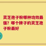 灵芝孢子粉哪种功效最强？哪个牌子的灵芝孢子粉最好