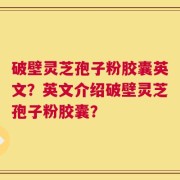 破壁灵芝孢子粉胶囊英文？英文介绍破壁灵芝孢子粉胶囊？
