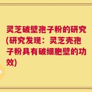 灵芝破壁孢子粉的研究(研究发现：灵芝壳孢子粉具有破细胞壁的功效)