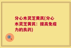 分心木灵芝黄芪(分心木灵芝黄芪：提高免疫力的良药)