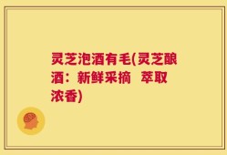 灵芝泡酒有毛(灵芝酿酒：新鲜采摘  萃取浓香)