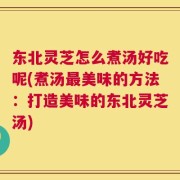 东北灵芝怎么煮汤好吃呢(煮汤最美味的方法：打造美味的东北灵芝汤)