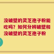 没破壁的灵芝孢子粉能吃吗？如何分辨破壁和没破壁的灵芝孢子粉