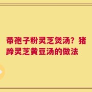 带孢子粉灵芝煲汤？猪蹄灵芝黄豆汤的做法