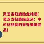 灵芝当归鹿胎盘炖汤(灵芝当归鹿胎盘汤：中药材熬制的营养美味佳品)