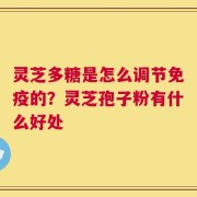 灵芝多糖是怎么调节免疫的？灵芝孢子粉有什么好处