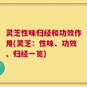 灵芝性味归经和功效作用(灵芝：性味、功效、归经一览)