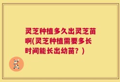 灵芝种植多久出灵芝苗啊(灵芝种植需要多长时间能长出幼苗？)