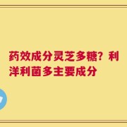 药效成分灵芝多糖？利洋利菌多主要成分