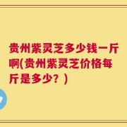 贵州紫灵芝多少钱一斤啊(贵州紫灵芝价格每斤是多少？)