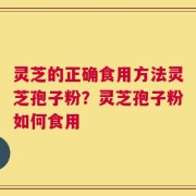 灵芝的正确食用方法灵芝孢子粉？灵芝孢子粉如何食用