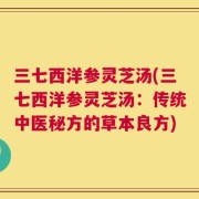 三七西洋参灵芝汤(三七西洋参灵芝汤：传统中医秘方的草本良方)