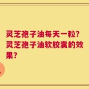 灵芝孢子油每天一粒？灵芝孢子油软胶囊的效果？