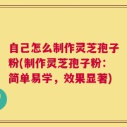 自己怎么制作灵芝孢子粉(制作灵芝孢子粉：简单易学，效果显著)