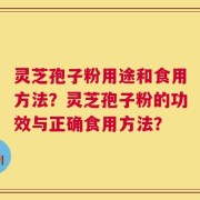 灵芝孢子粉用途和食用方法？灵芝孢子粉的功效与正确食用方法？