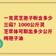 一克灵芝孢子粉含多少三萜？1000公斤灵芝萃体可取出多少公斤纯孢子油