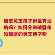 破壁灵芝孢子粉是有油的吗？如何分辨破壁和没破壁的灵芝孢子粉