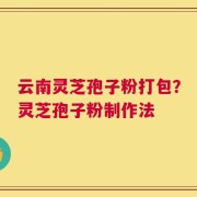 云南灵芝孢子粉打包？灵芝孢子粉制作法