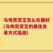 乌鸡煲灵芝怎么吃最好(乌鸡煲灵芝的最佳食用方式指南)